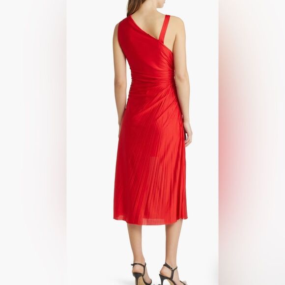 HUGO BOSS Eperla Asymmetric Neck Satin Cocktail Dress, size L - Picture 4 of 12